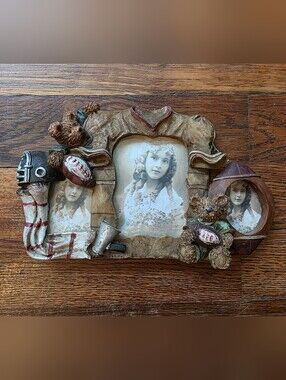 Home Accent 3 Photo Collage Teddy Bear Football Theme Picture Frame